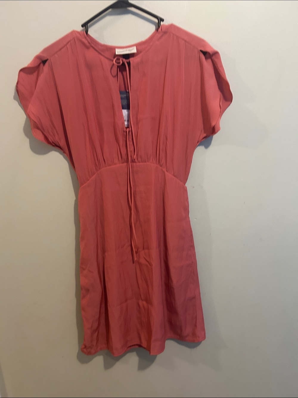 Universal Thread Coral Tie-Neck Short Sleeve Tunic